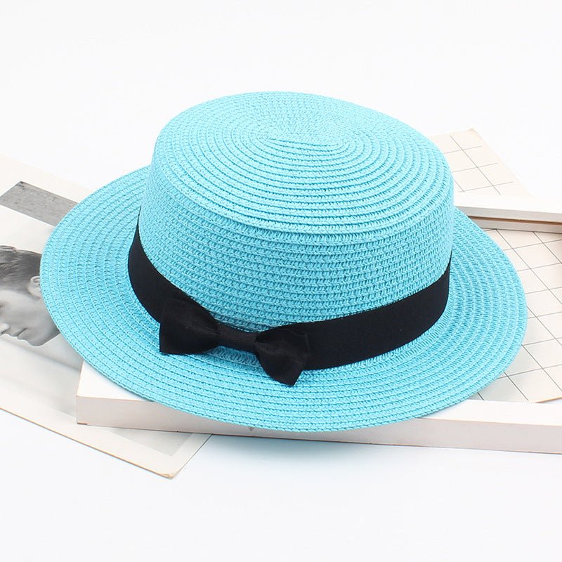 Sterling Korean Style™ Straw Bow Hat Elegant Wide Brim Summer Sun Hat