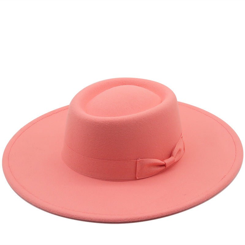 Sterling Top Hat™ Bowler Hat Wide Brim Felt Bow Accent