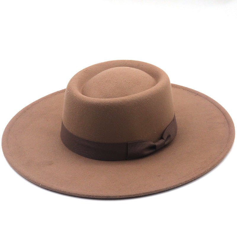 Sterling Top Hat™ Bowler Hat Wide Brim Felt Bow Accent
