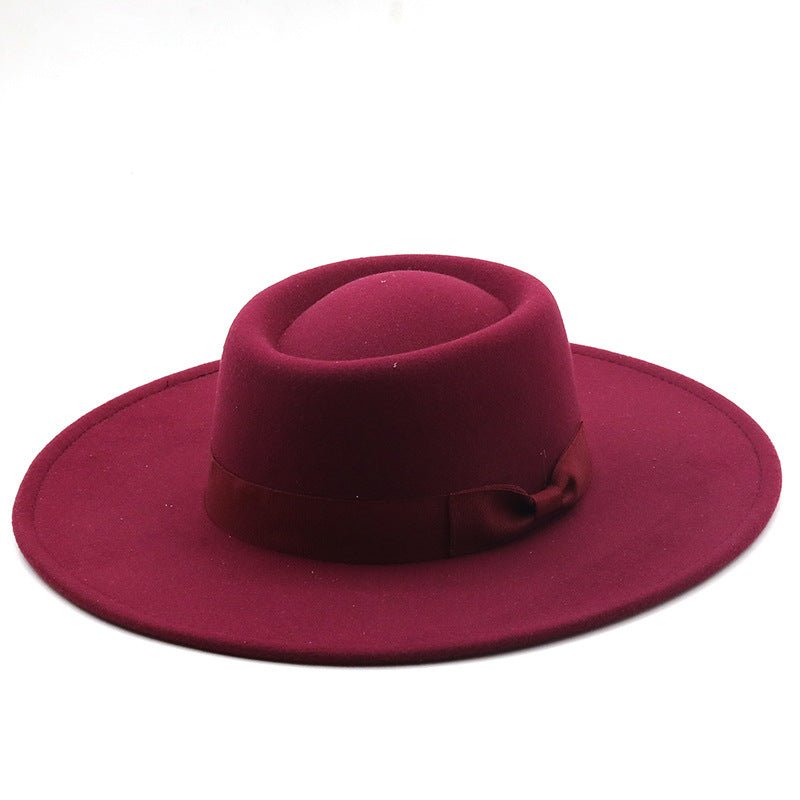 Sterling Top Hat™ Bowler Hat Wide Brim Felt Bow Accent