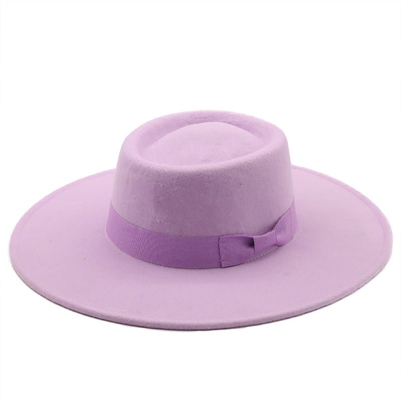 Sterling Top Hat™ Bowler Hat Wide Brim Felt Bow Accent