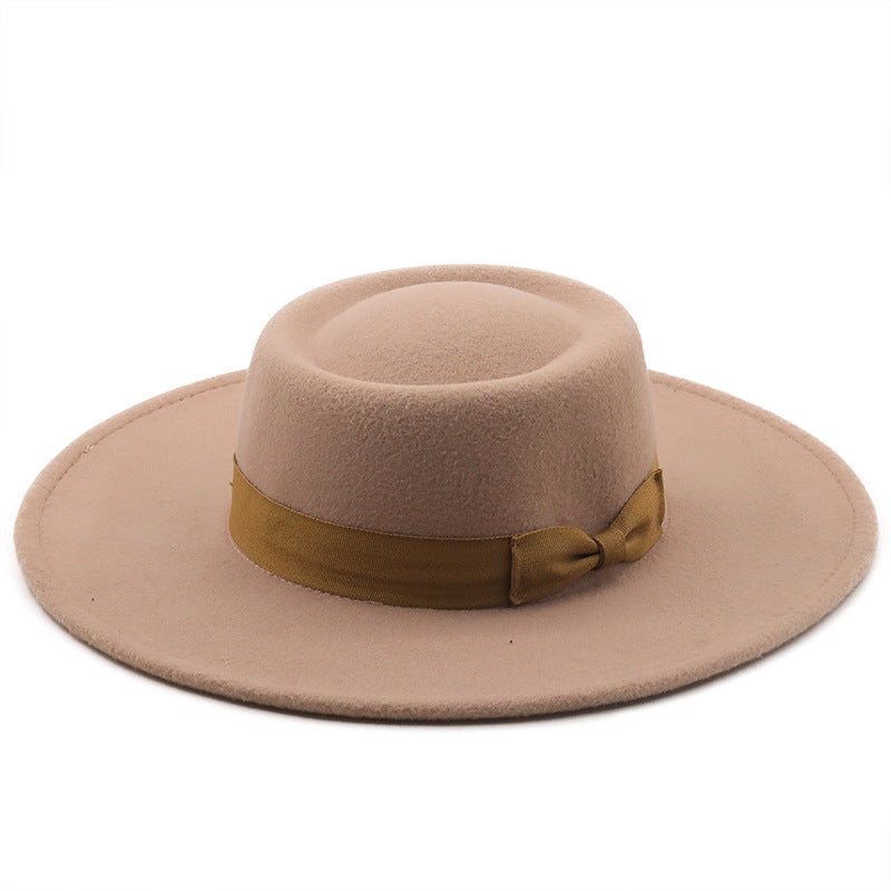 Sterling Top Hat™ Bowler Hat Wide Brim Felt Bow Accent
