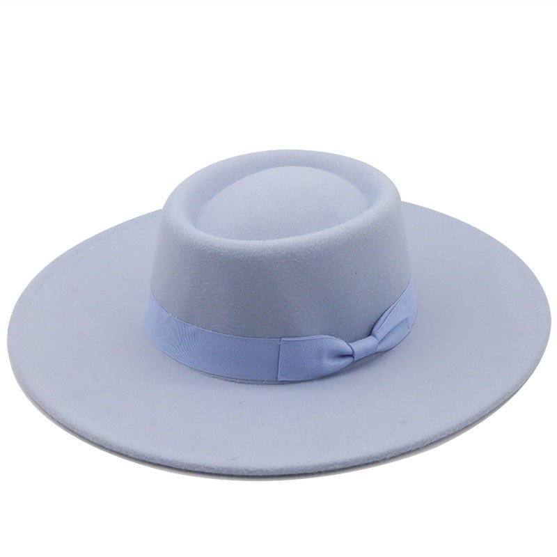 Sterling Top Hat™ Bowler Hat Wide Brim Felt Bow Accent