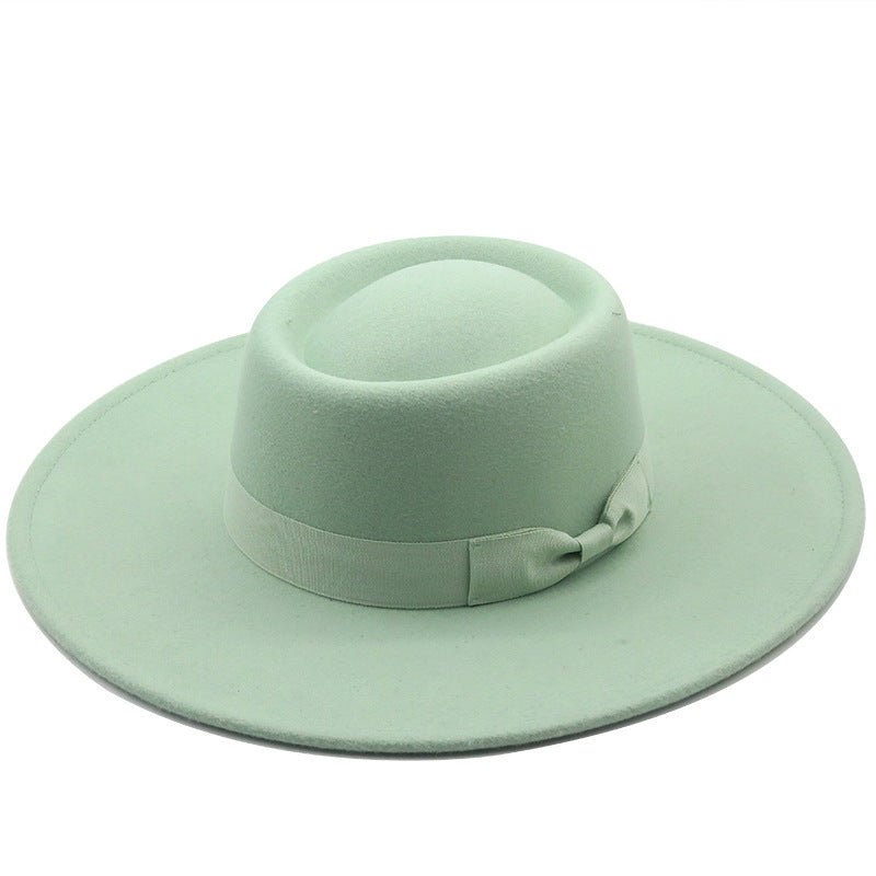 Sterling Top Hat™ Bowler Hat Wide Brim Felt Bow Accent