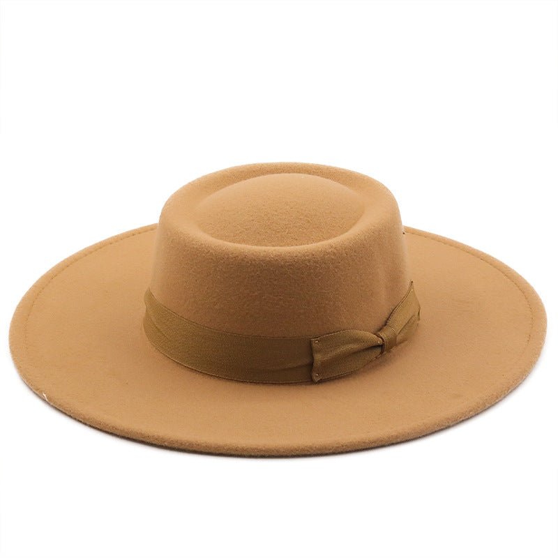 Sterling Top Hat™ Bowler Hat Wide Brim Felt Bow Accent