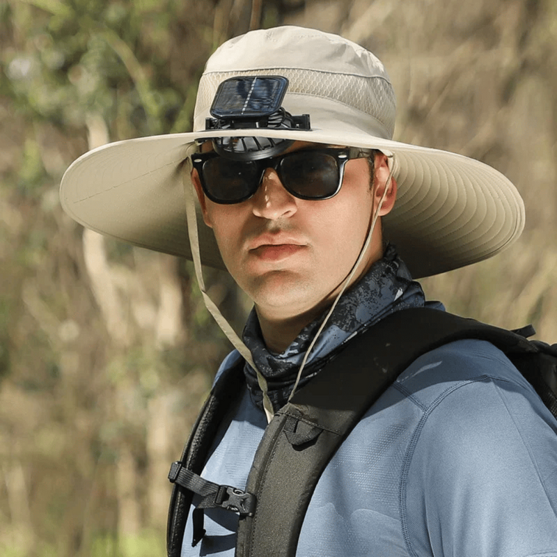 Sterling Usb Fan Solar Hat™ Wide Brim Fishing Cap Fan Detail