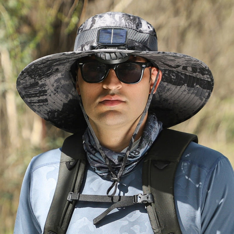 Sterling Usb Fan Solar Hat™ Wide Brim Fishing Cap Fan Detail