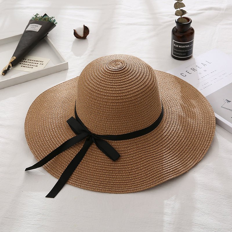 Sterling Wide Brim™ Straw Sun Hat Woven Bow Detail
