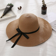 Sterling Wide Brim™ Straw Sun Hat Woven Bow Detail