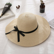 Sterling Wide Brim™ Straw Sun Hat Woven Bow Detail